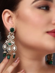 Victorian Green Kundan Dangler