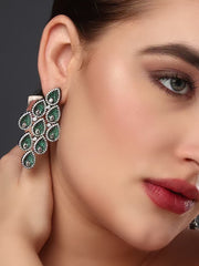 Silver Green Glimmering Earring