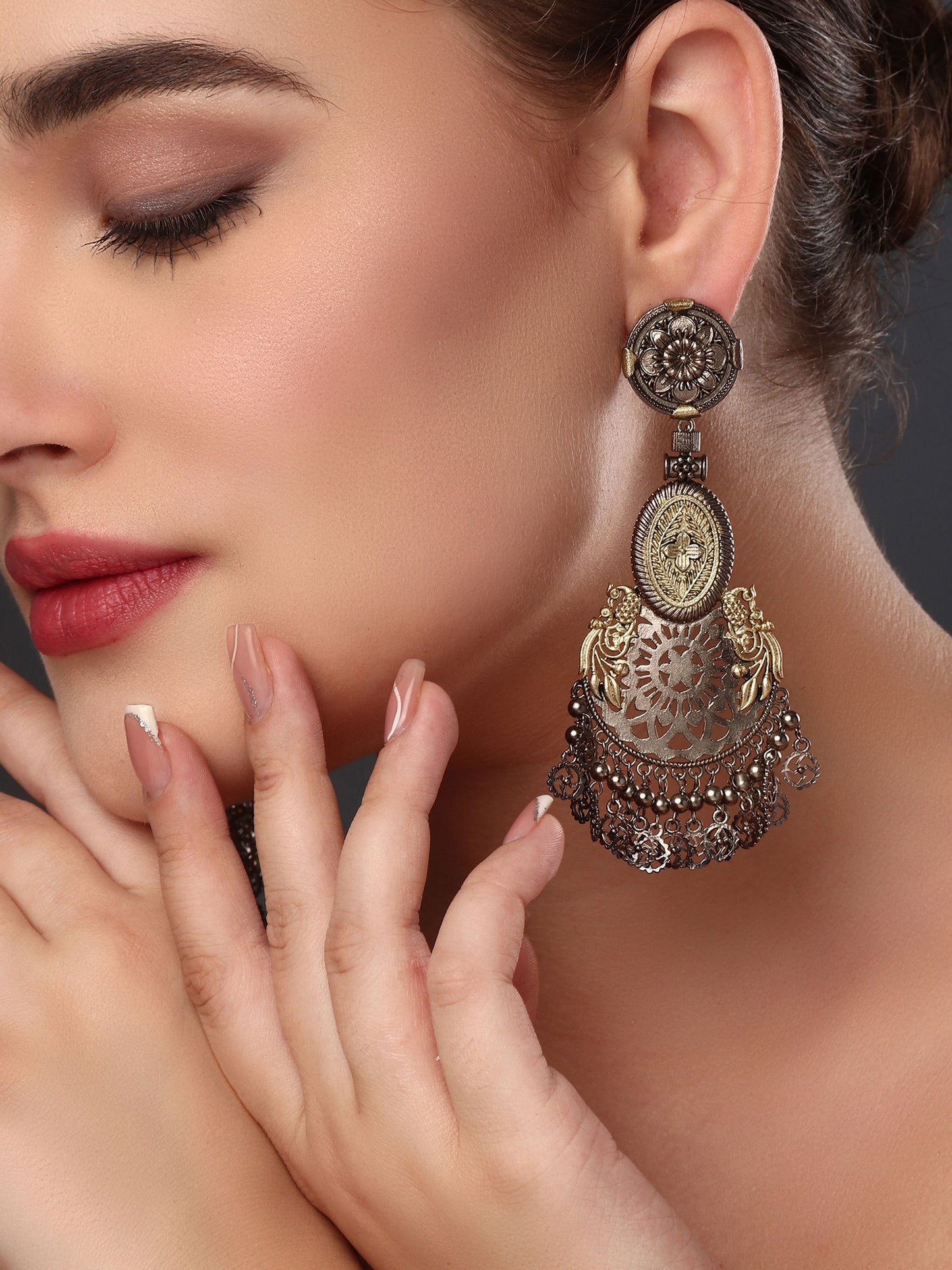 Oxidised Plated Dangler Earring