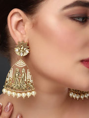 Long Bride and Groom Pearl Earrings