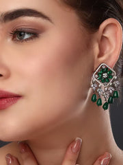 Kite shaped CZ stone Drop Earring