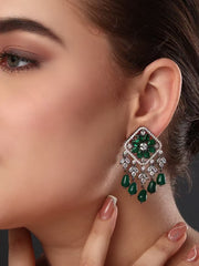 Kite shaped CZ stone Drop Earring