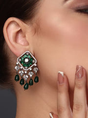Kite shaped CZ stone Drop Earring