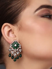 Kite shaped CZ stone Drop Earring