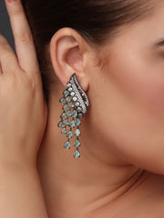 Sage Green Peacock Dangler Earrings