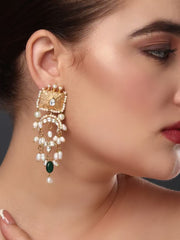 Gold Drop Earring with Pearl