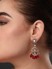 Gulizaar Red Kundan Earring