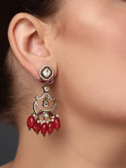 Gulizaar Red Kundan Earring