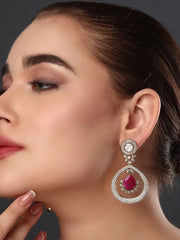 Gleaming Red Petal Drop Earring