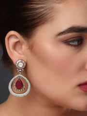 Gleaming Red Petal Drop Earring