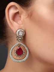 Gleaming Red Petal Drop Earring