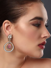 Gleaming Pink Petal Drop Earring