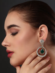 Gleaming Green Petal Drop Earring