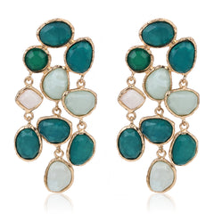 Boho Bloom Green Cascade Earrings