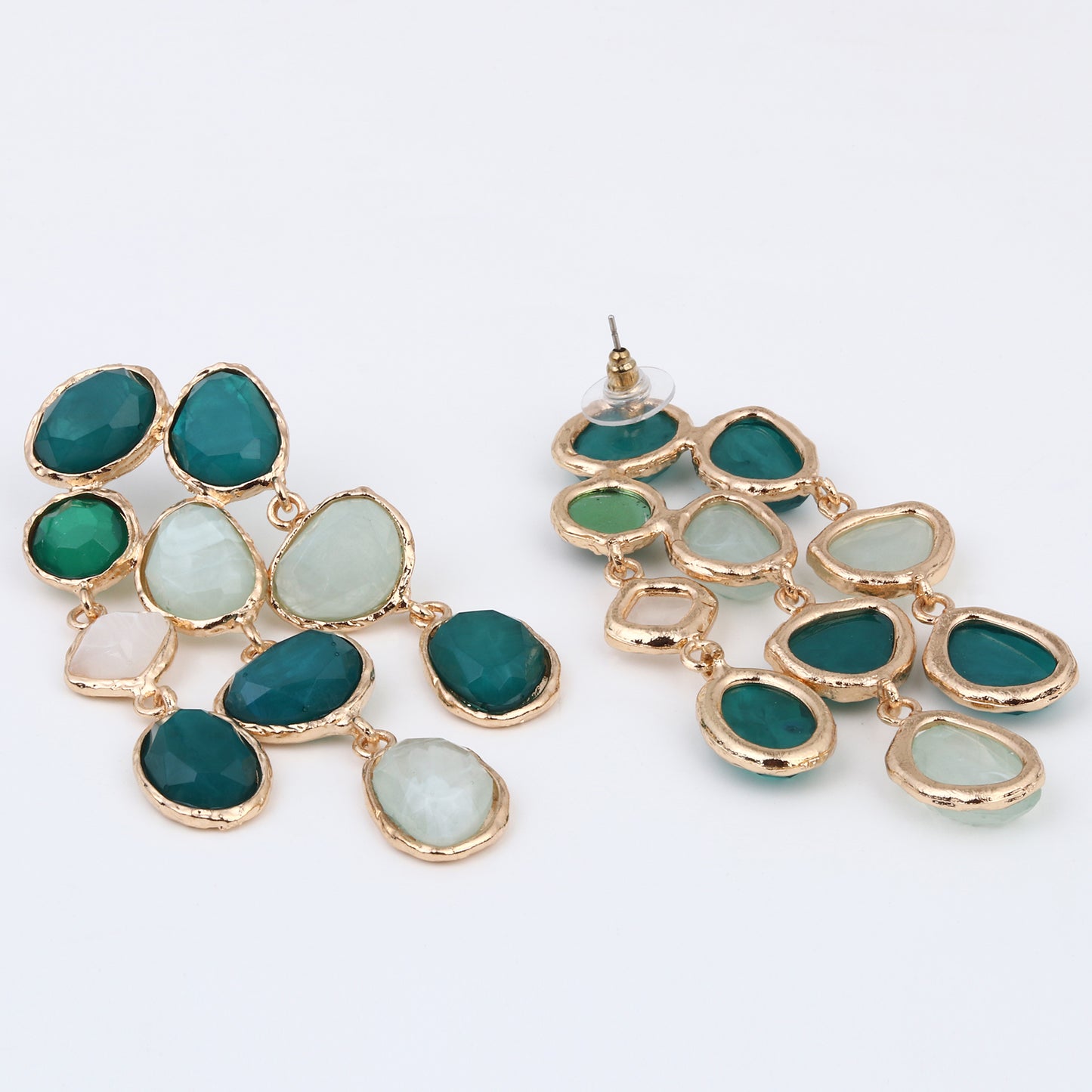 Boho Bloom Green Cascade Earrings