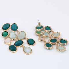 Boho Bloom Green Cascade Earrings