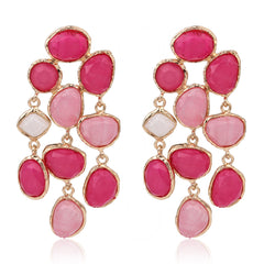 Boho Bloom Pink Cascade Earrings