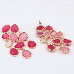 Boho Bloom Pink Cascade Earrings