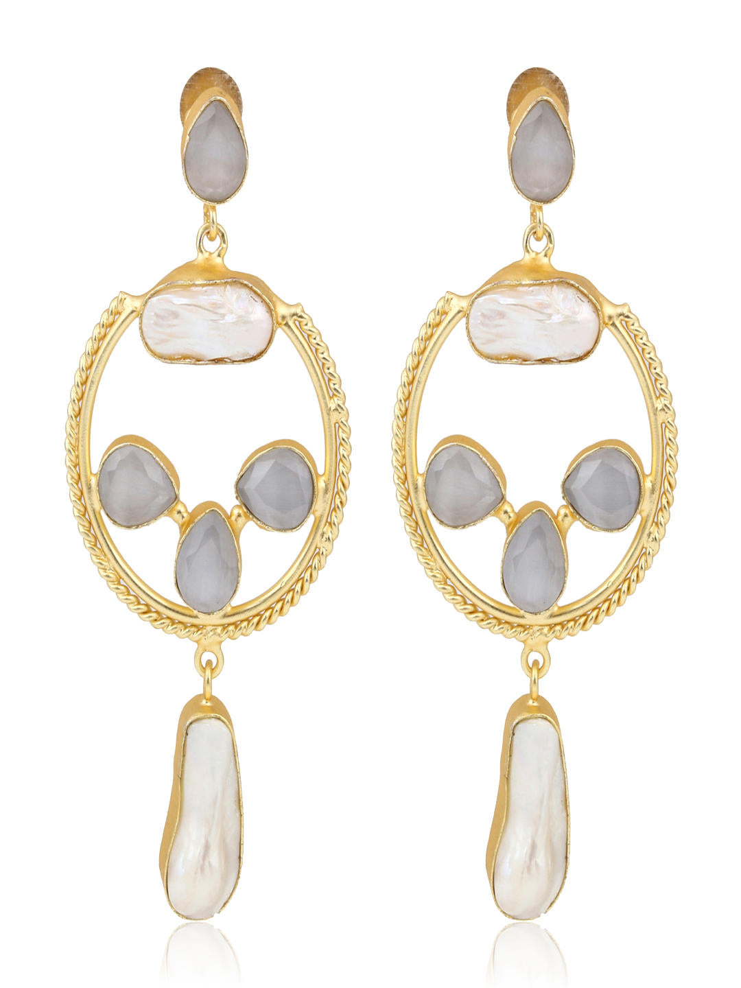 Statement Pearl Pink Earrings