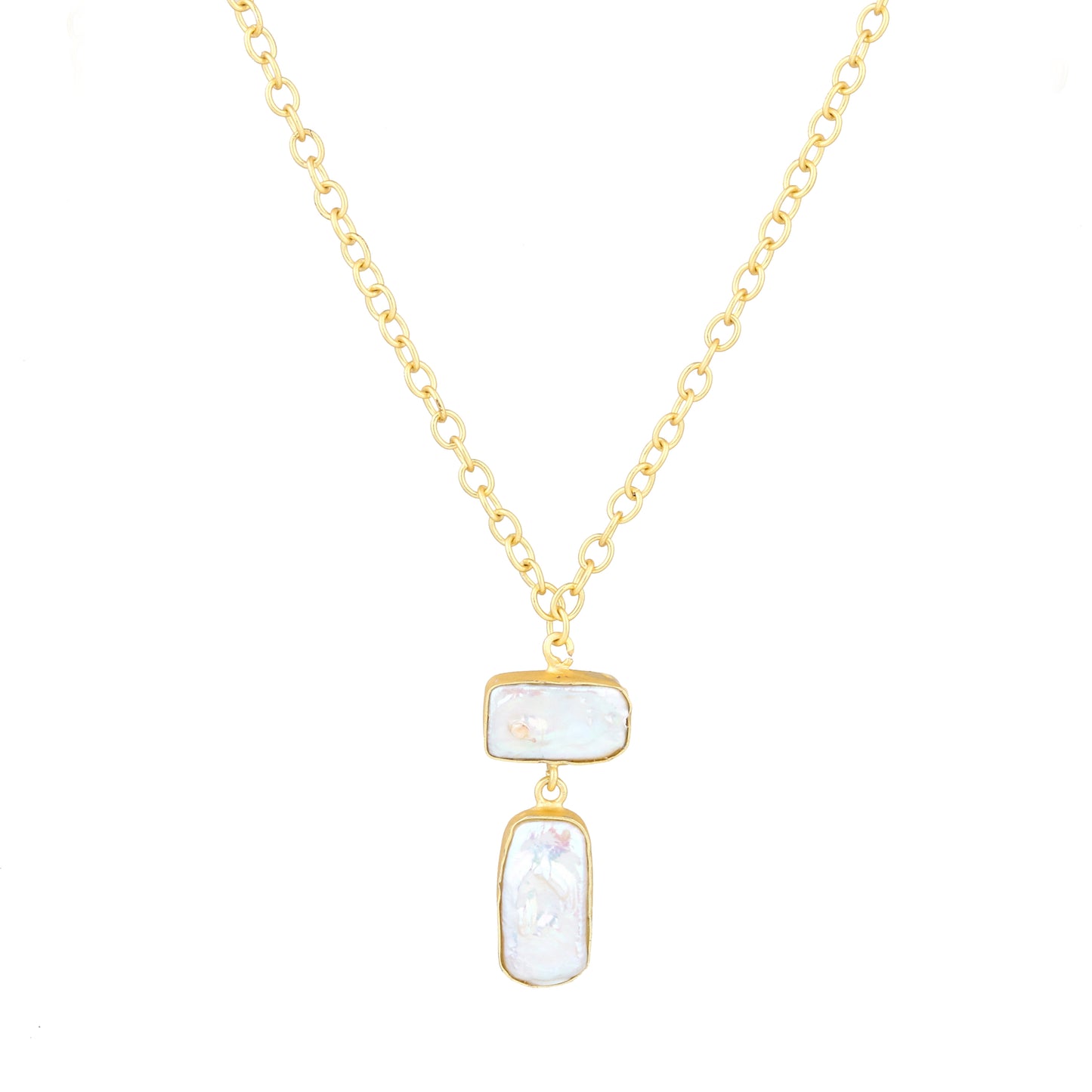Twin Baroque Pearl Drop Necklace