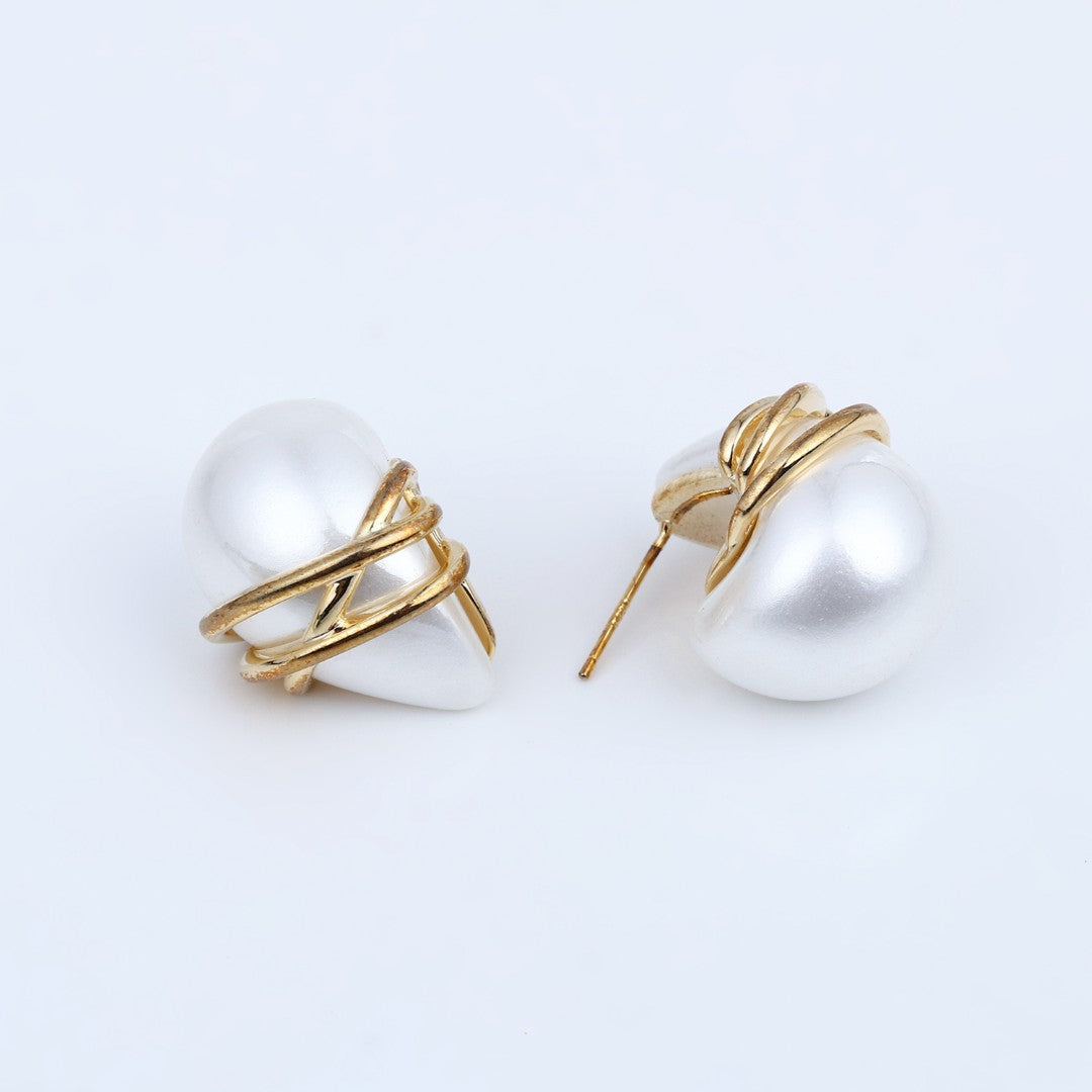 Luxe Interlace Gold-Plated Statement Earrings