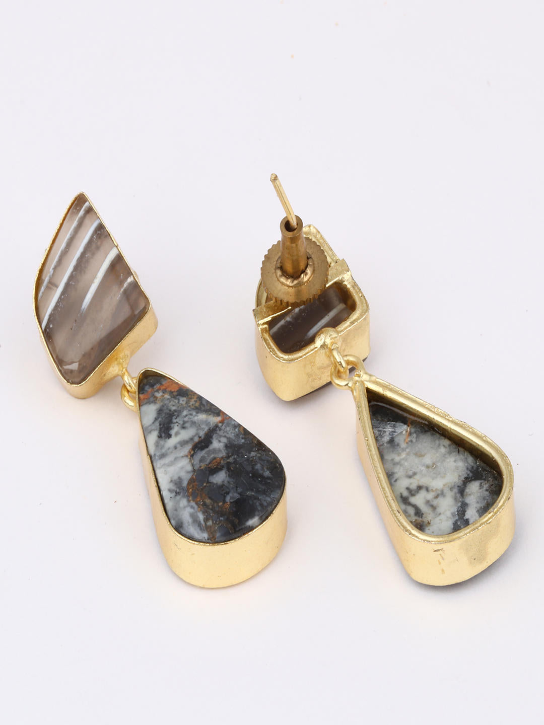 Smoky Pebble Stone Earrings