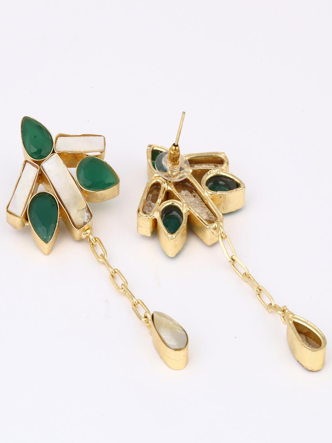 Emerald Leaf Cascade Earrings