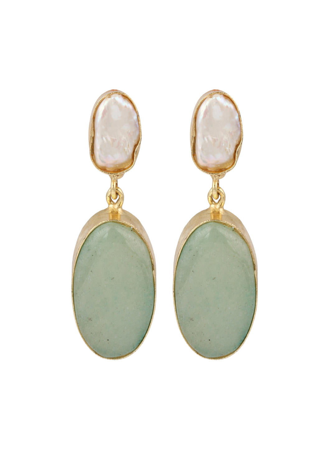 Sage Pearl Drop Earring