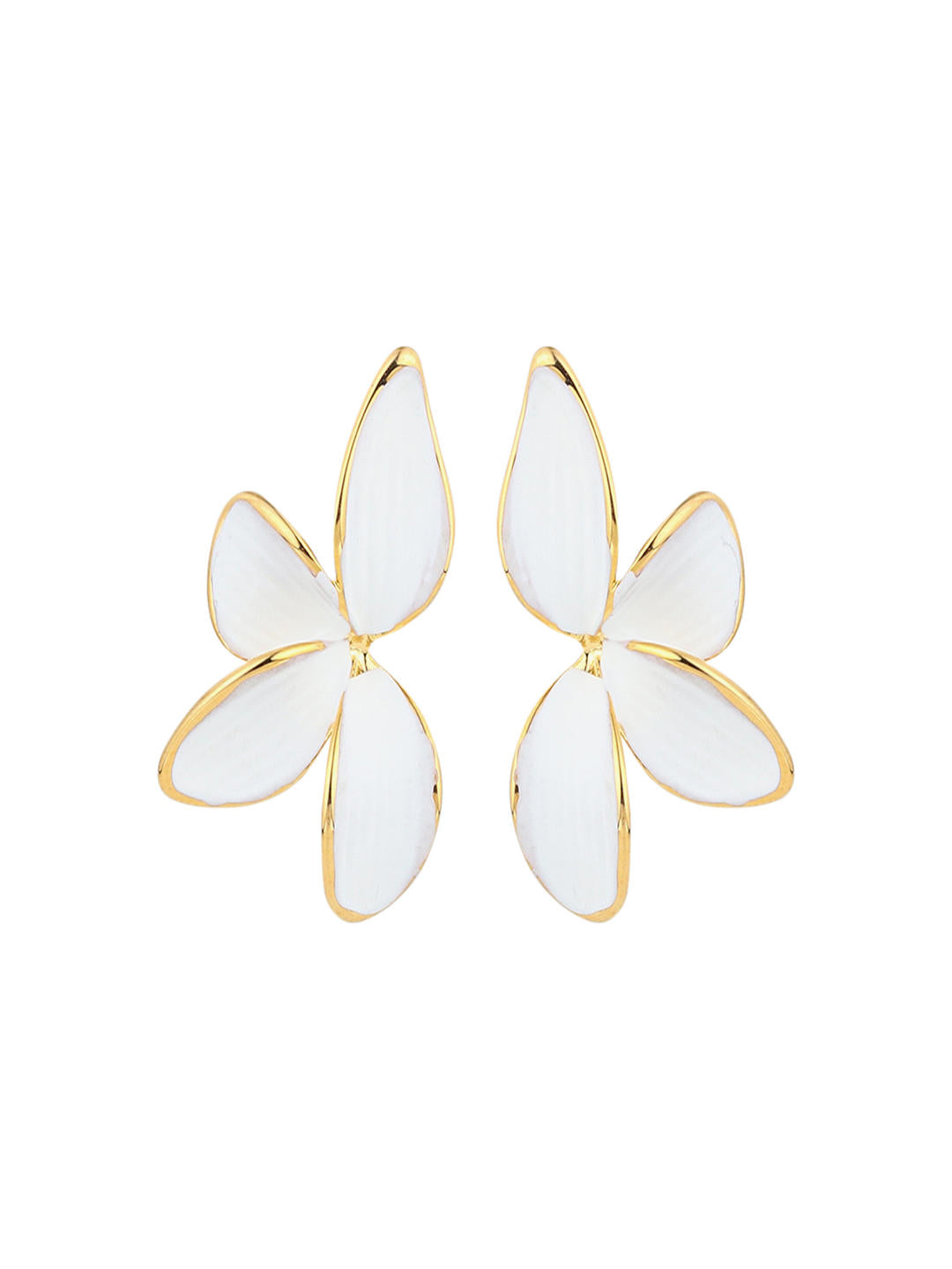 Classic White Petal Stud Earrings