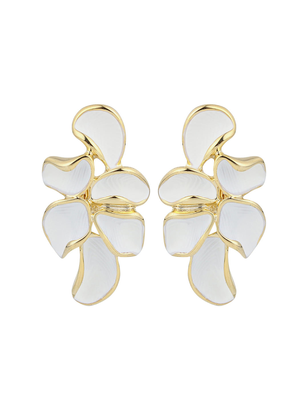 Ivory Leaf 18K Gold Plated Statement Earrings