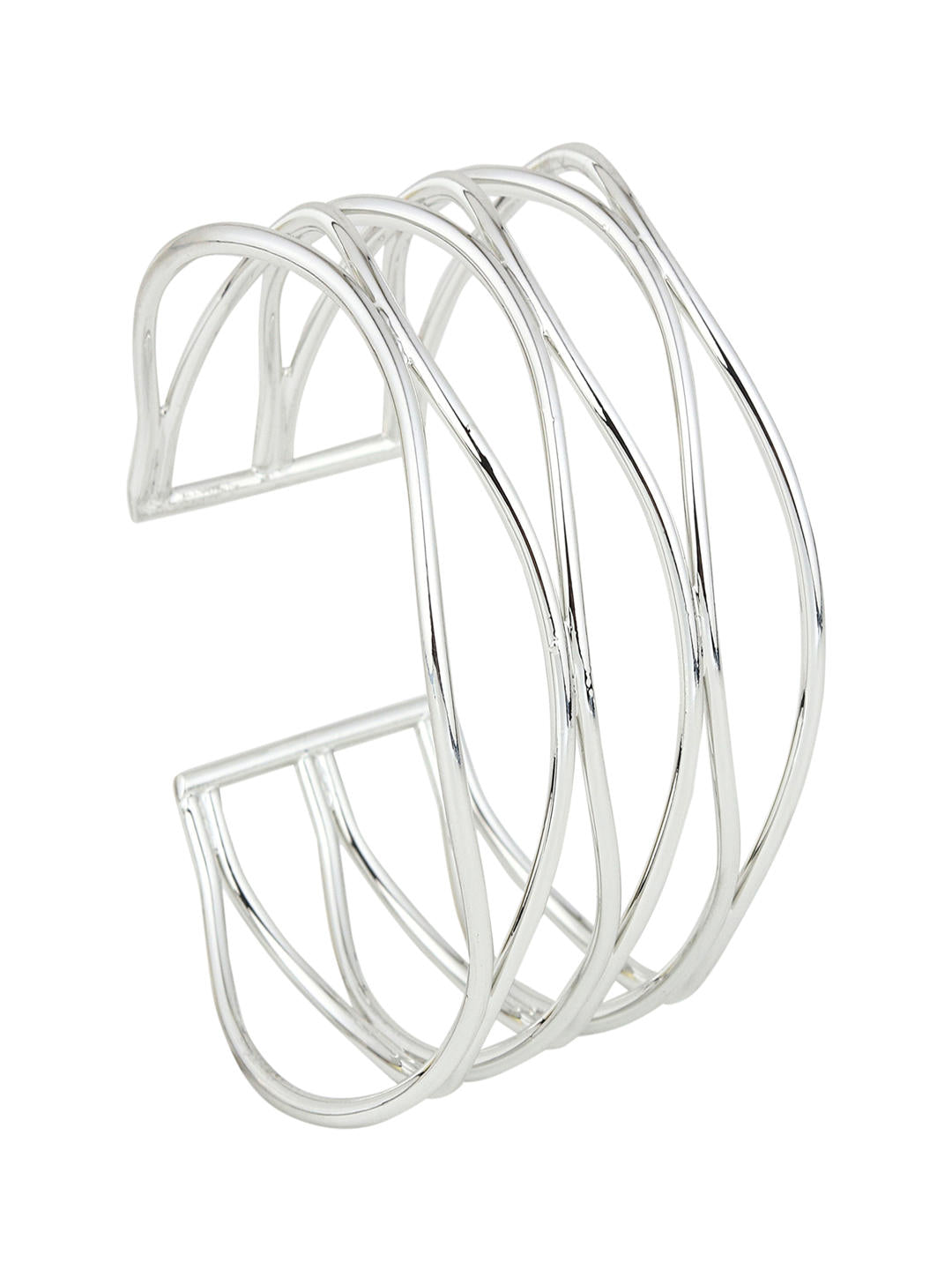 Silver Waves of Eternity Designer Bangle