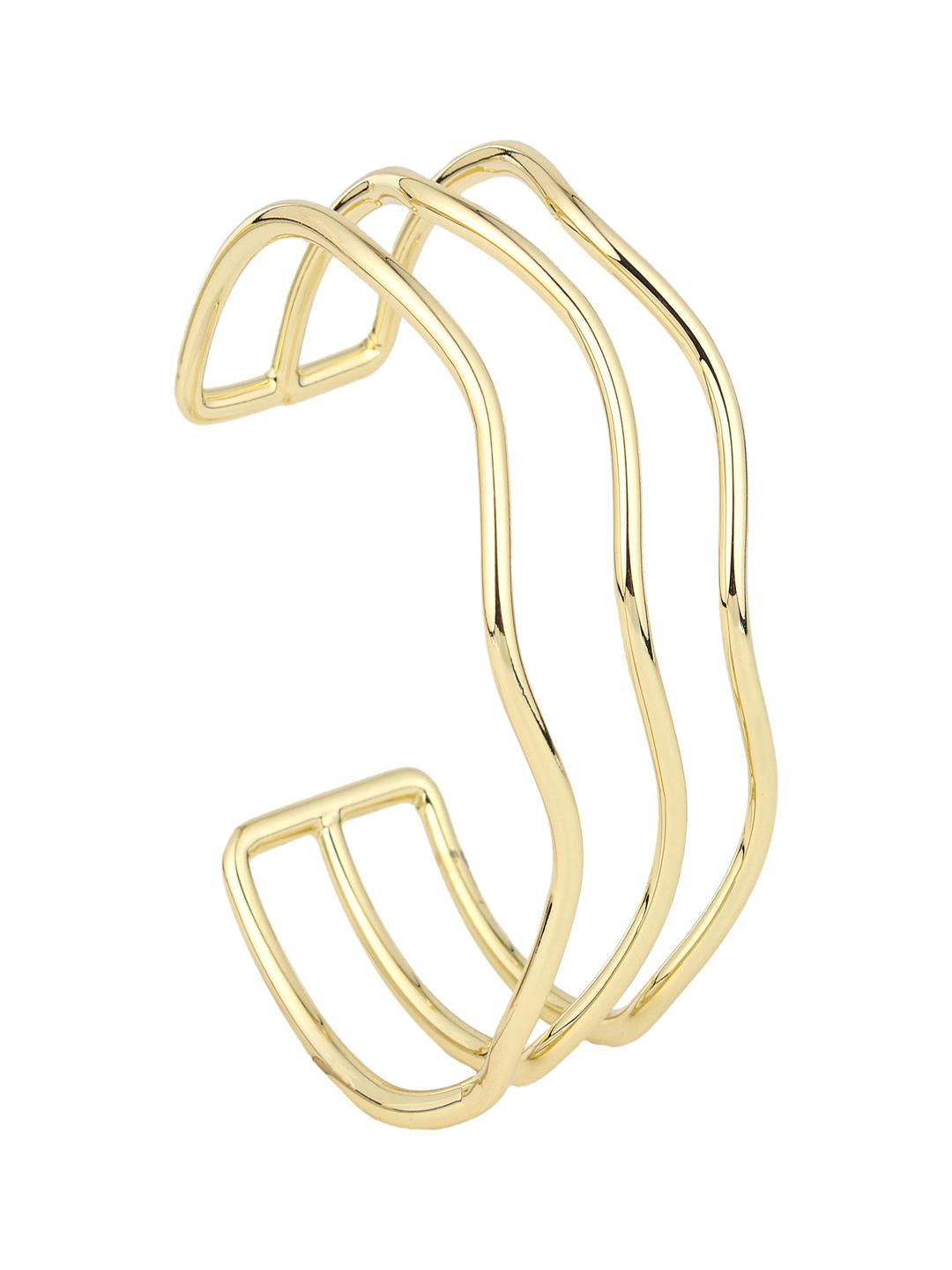 18k Gold Plated Tidal Wave Open Bangle