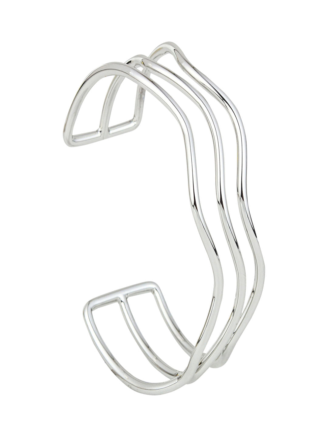 Tidal Wave Open Bangle – Silver