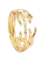 Coral Crest Sculpt Bangle – Gold