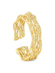 Golden Ripple Adjustable Ring