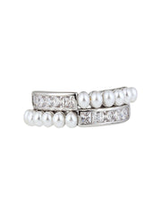 Silver Pearl Crest Adjustable Ring