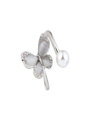 Butterfly Grace Pearl Ring – Silver