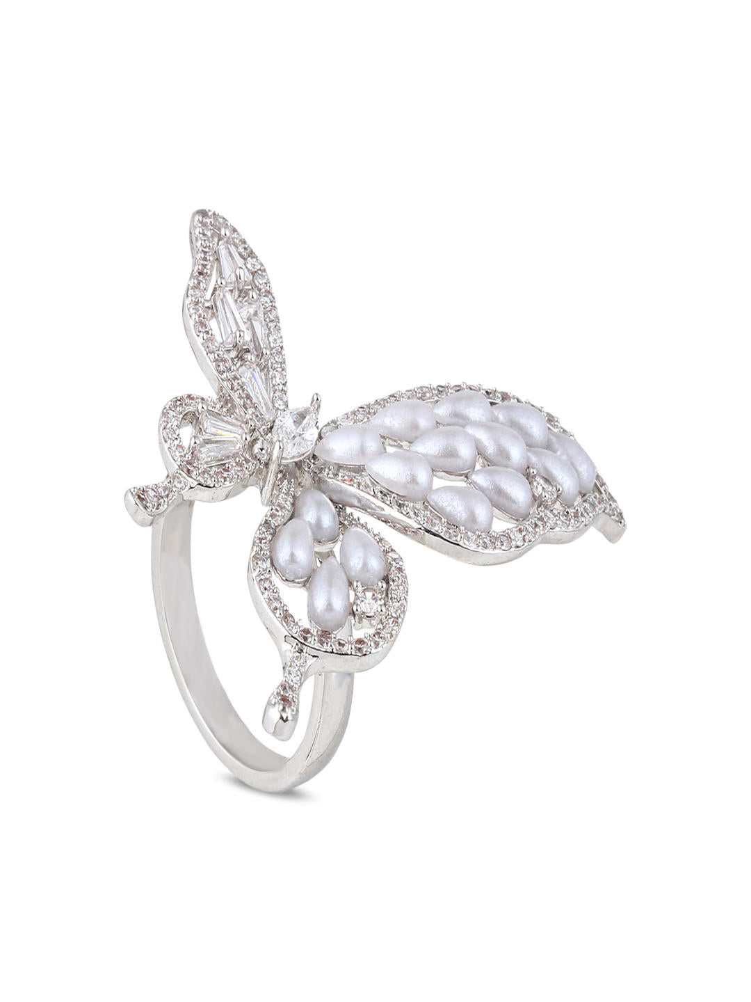 Celestial Butterfly Statement Ring – Silver