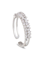Baguette Luxe Adjustable Ring – Silver