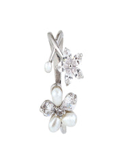 Blossom Duo Pearl Ring – Silver