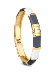 Enamel Voyage Colorblock Bangle – Black & White