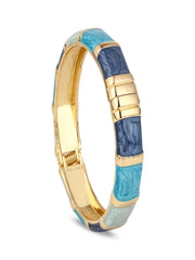 Enamel Voyage Colorblock Bangle – Aqua Teal