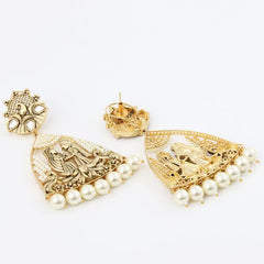 Long Bride and Groom Pearl Earrings