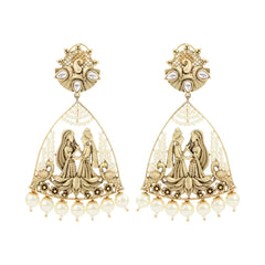 Long Bride and Groom Pearl Earrings