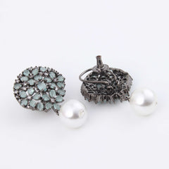 Sage Pearl Drop Earring