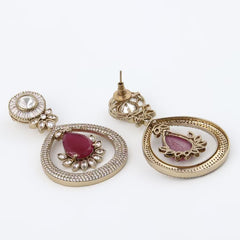 Gleaming Red Petal Drop Earring