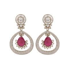 Gleaming Red Petal Drop Earring