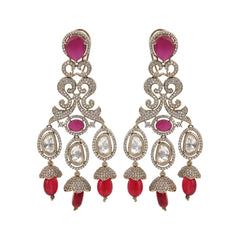 Victorian Red Kundan Dangler