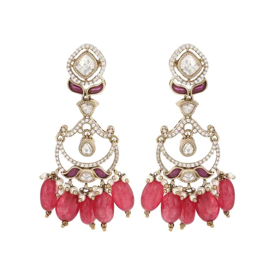 Gulizaar Red Kundan Earring