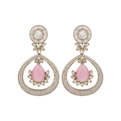Gleaming Pink Petal Drop Earring